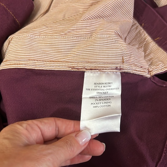 New Wildfang Womens XSmall Maroon Essential Overdyed Cargo Shacket Shirt Jack… - Picture 4 of 4
